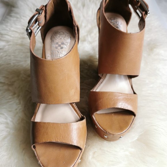 Vince Camuto MATTA Studded Platform Wedge - 2 Pairs available, Black and Tan - Picture 3 of 6